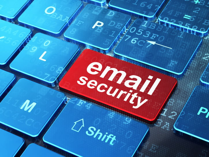 Security concept: Email Security on computer keyboard background