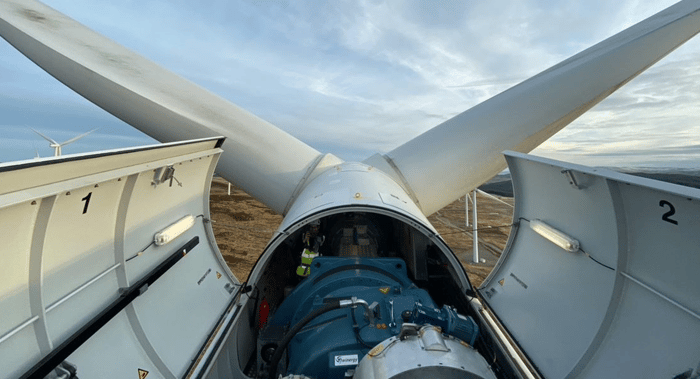 View from top of wind turbine