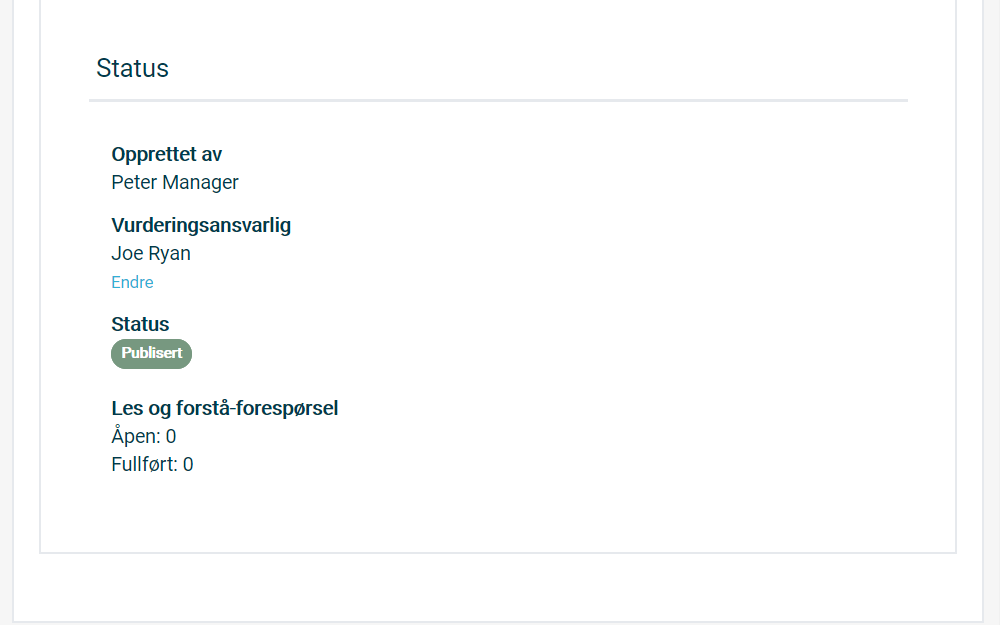 Ha tilpassede maler etter type tiltak – forskjellige skjema for ulike tiltak