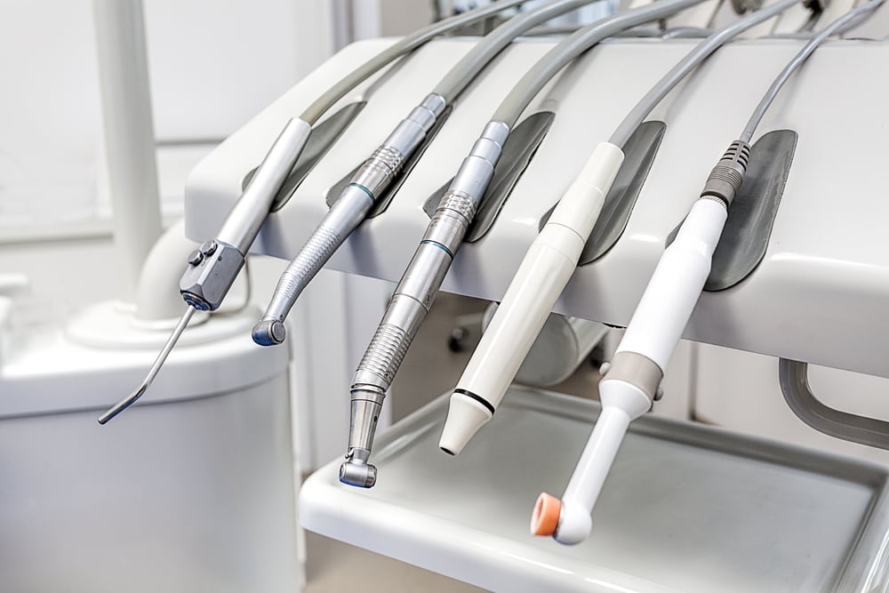 Closeup of a modern dentist tools, burnishers