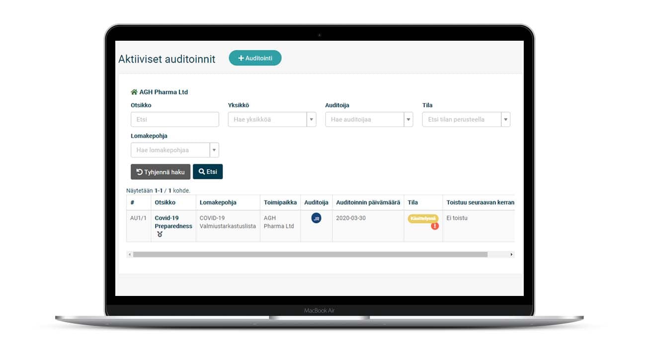 Paranna tuottavuutta vähentämällä hankalaa dokumentointia ja paperipohjaista tarkastustoimintaa Safety Manager Auditointi & Tarkastus -moduulin avulla