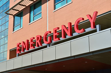 Emergency room entrance of a building