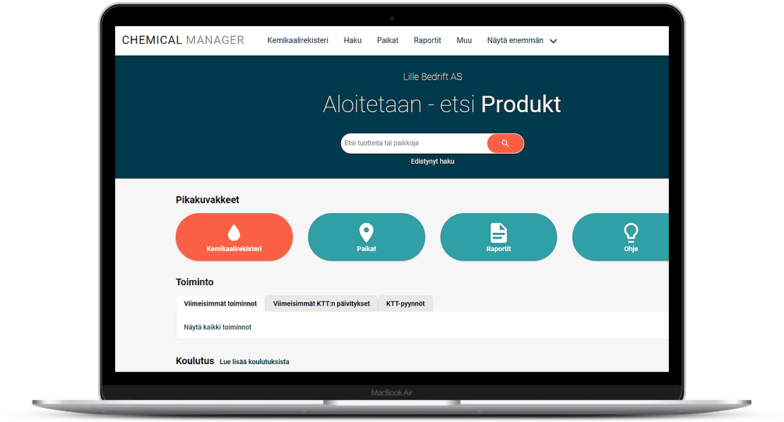 Laajan Chemical Manager käyttöturvallisuustiedotteiden tietokannan avulla voit vapaasti lisätä kaikki tarvittavat dokumentit rekisteriisi