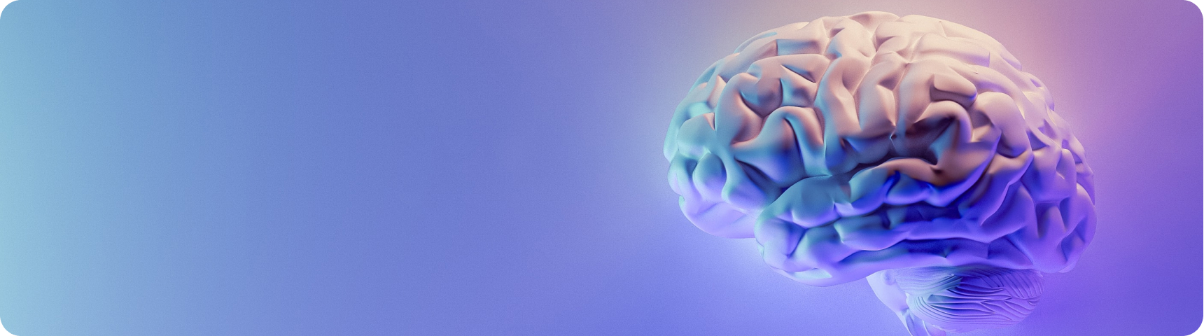 A graphic of a brain against a purple background.