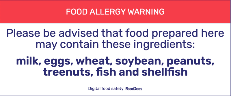 Allergy warning sign