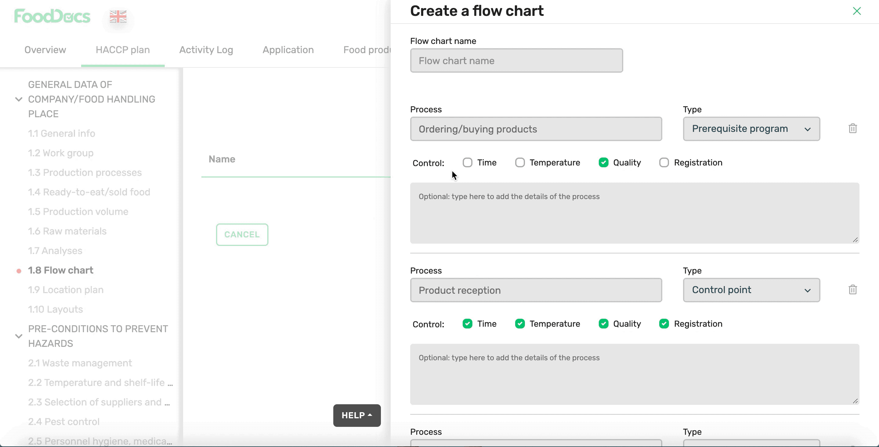 gif of creating flow chart