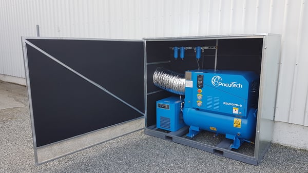 EncloseAir compressor system for a coffee roasting company