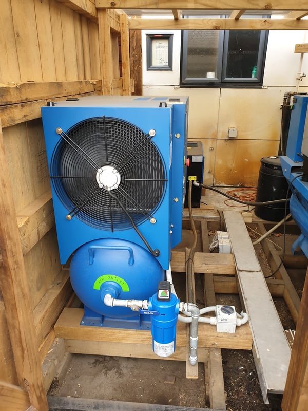 Inside view of compressor shed for Southern creations