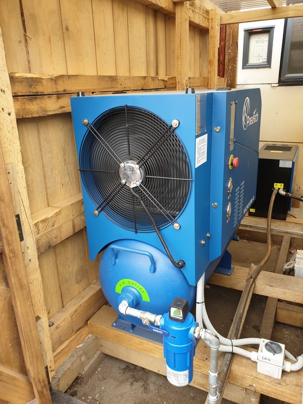 Inside view of compressor shed for Southern creations