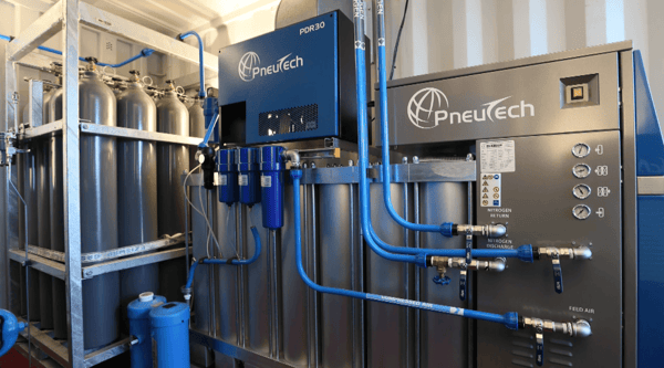 Interior view of nitrogen generation plant. 