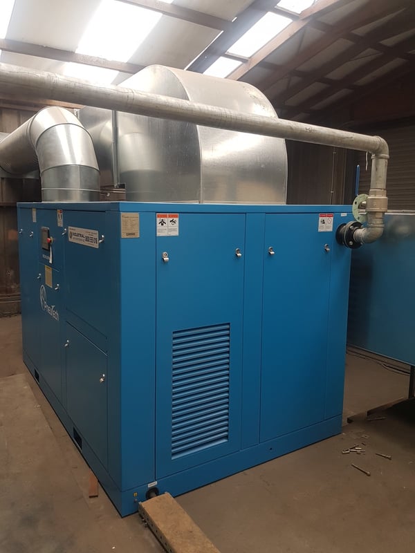 Variable speed compressor for sandblast facility