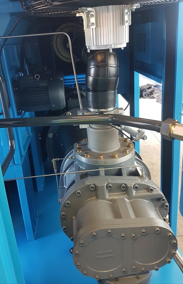 Inside view of variable speed compressor