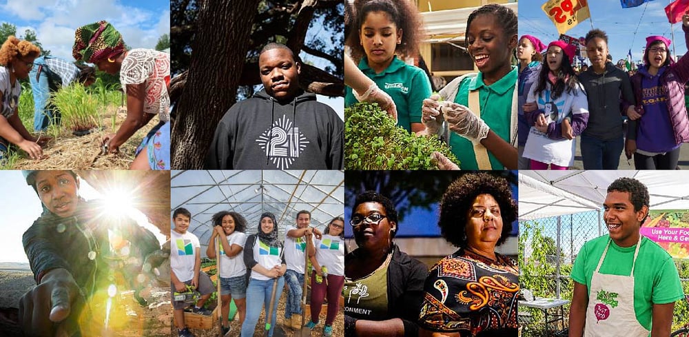 Collage of people from nonprofits fighting for social justice