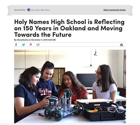 Holy Names High School StoryStudio