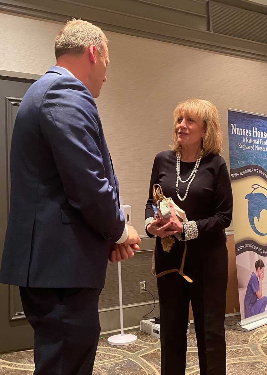 (Left to Right) David Theobald with Maryanne Radioli, MA, RN, Nurses House board member.