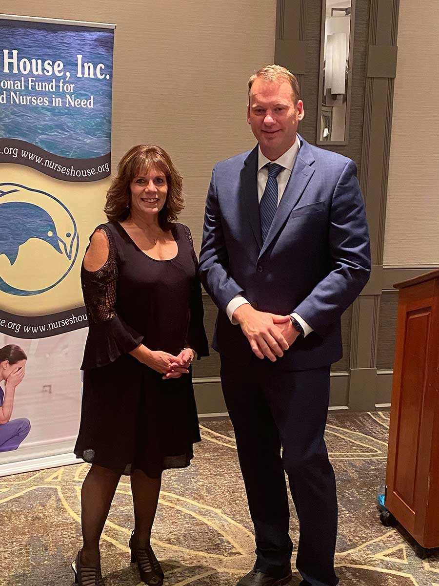 (Left to Right) Donna Kirker, MS, RN, NEA-BC and David Theobald.