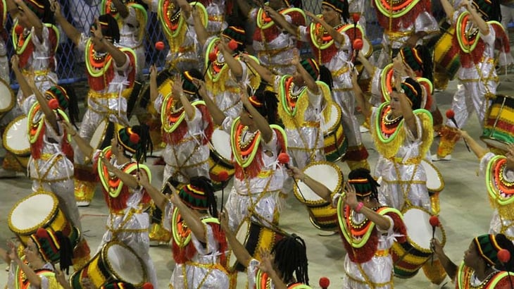 Carnival parade on the street in Rio de Janeiro ,Brazilian