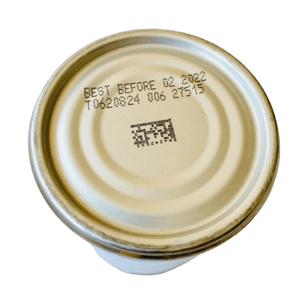 dog food metal can with batch number and expiry date 1