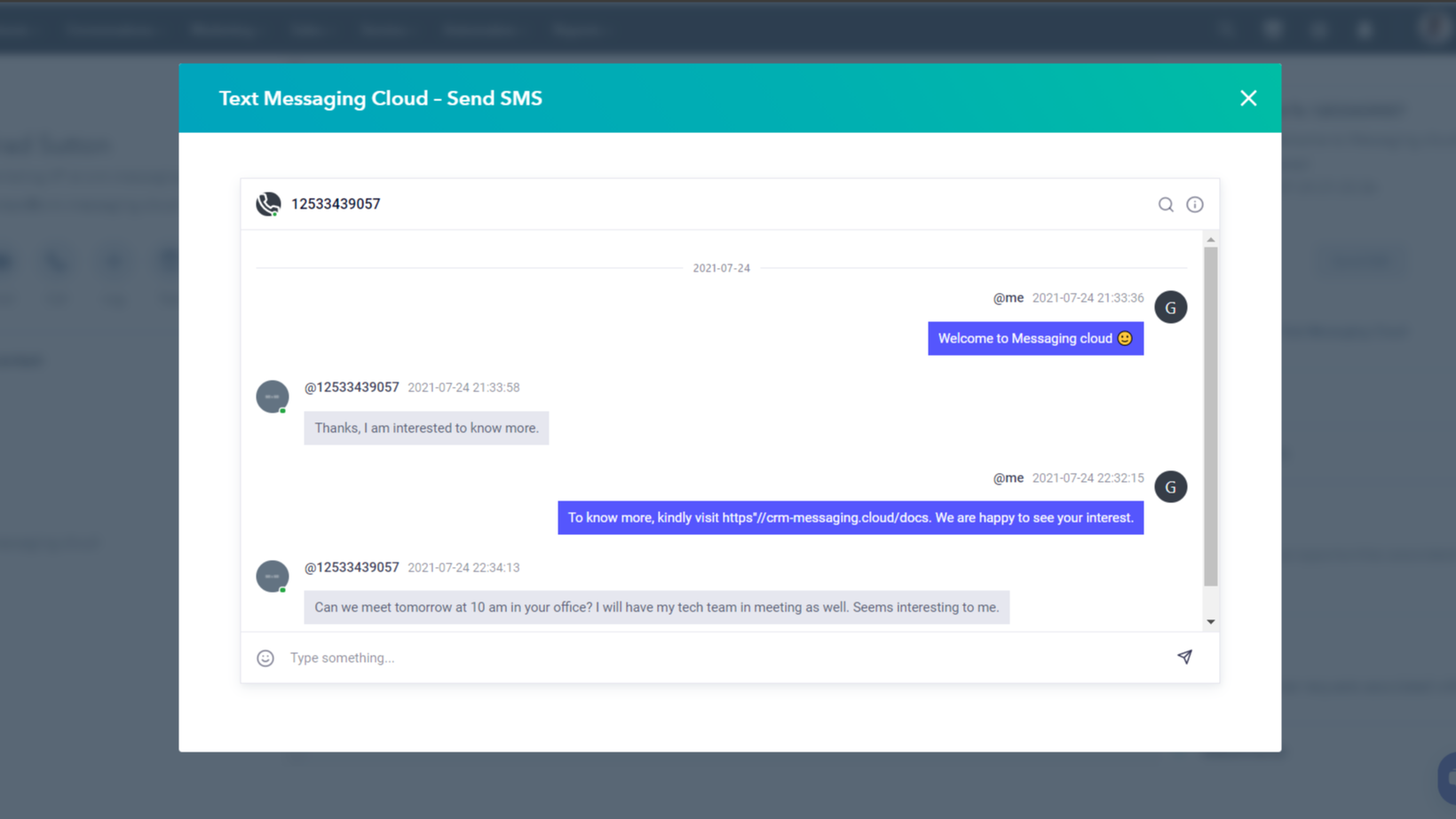 CRM Messaging HubSpot Integration | Connect Them Today