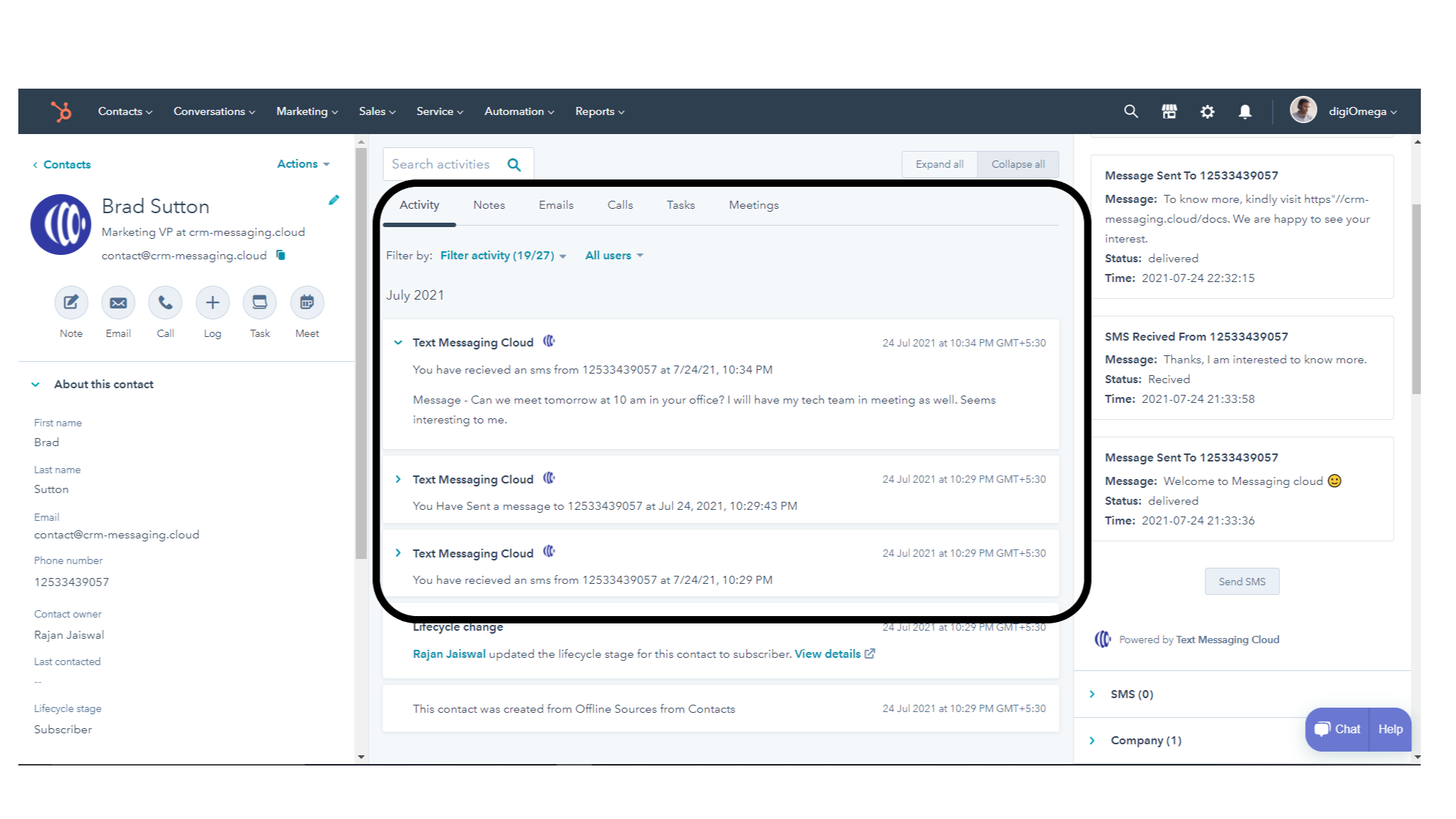 Activity History with Timeline Events