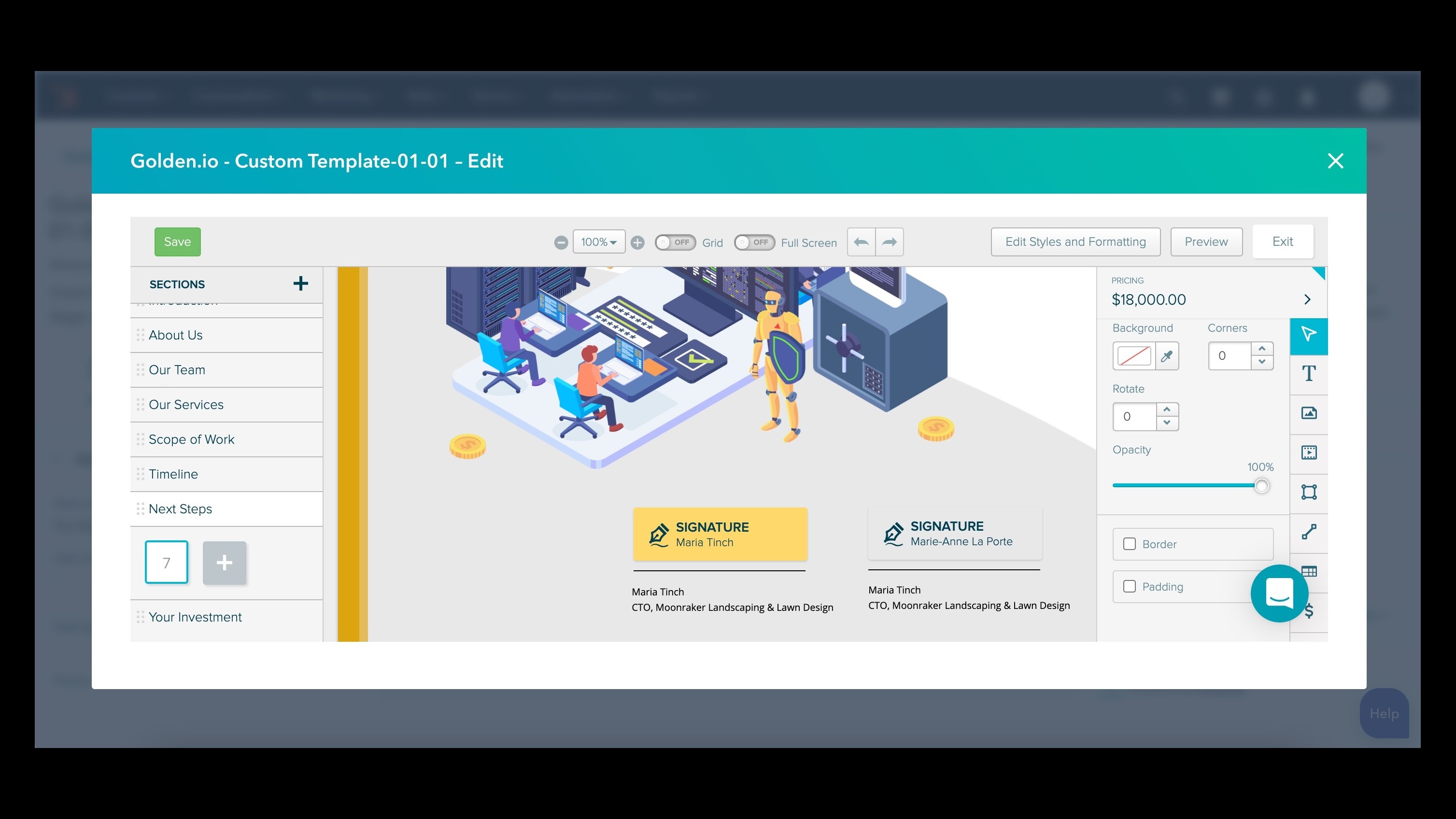 Add legally binding e-signatures to your docs for easy sign-off.