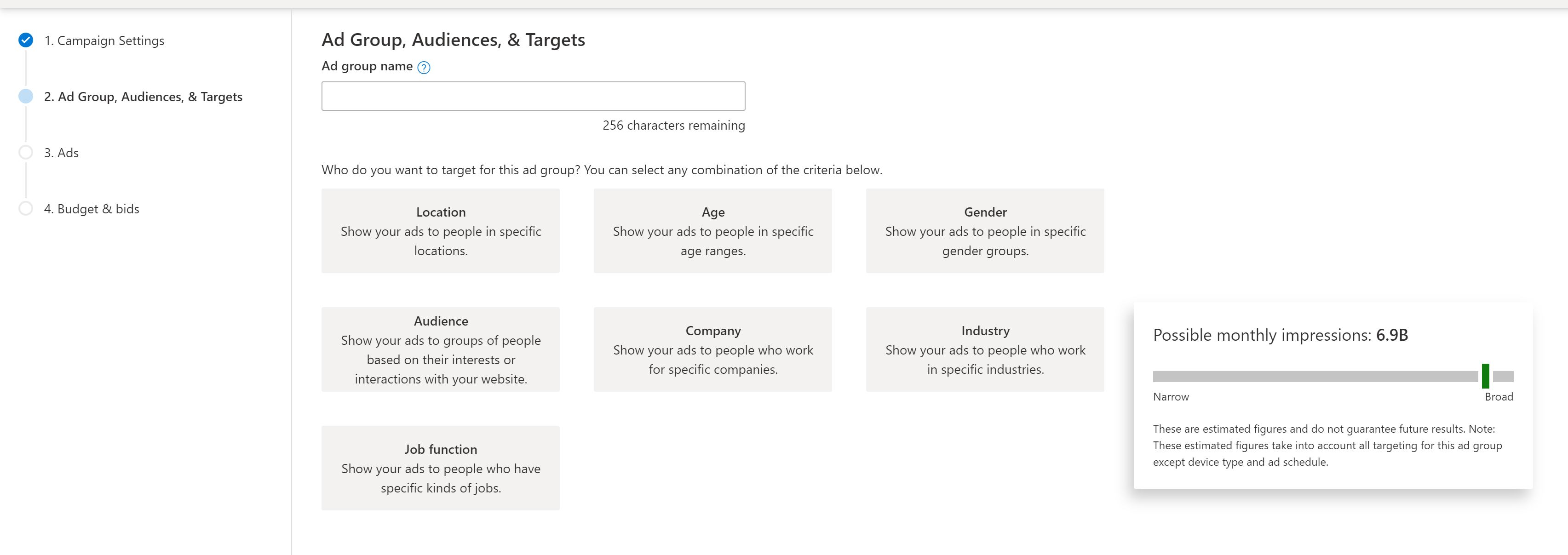 Set targeting for your Microsoft Audience Ads Campaign.