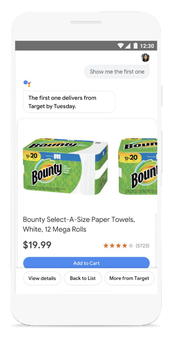 Google Assistant Shopping Actions