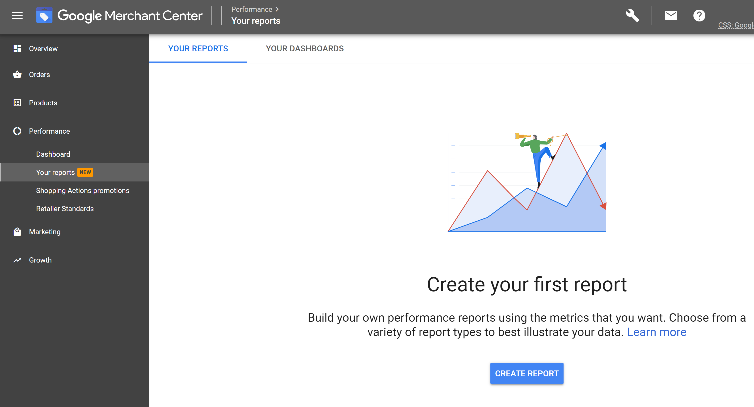 Create New Google Merchant Center Reports