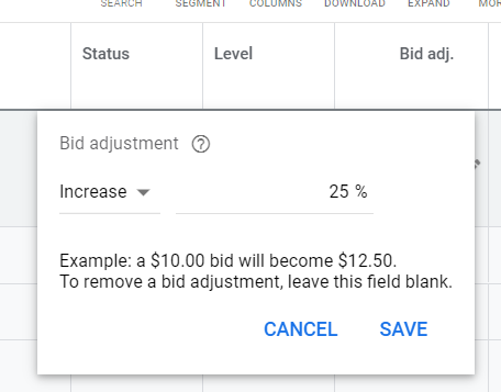 In-Market Audience Bid Adjustments
