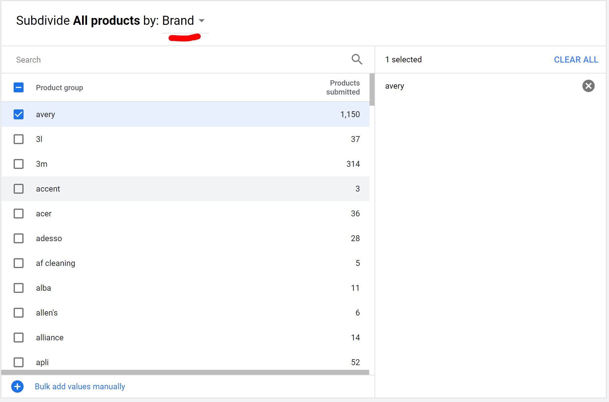 Google Smart Shopping - Brand Subdivision