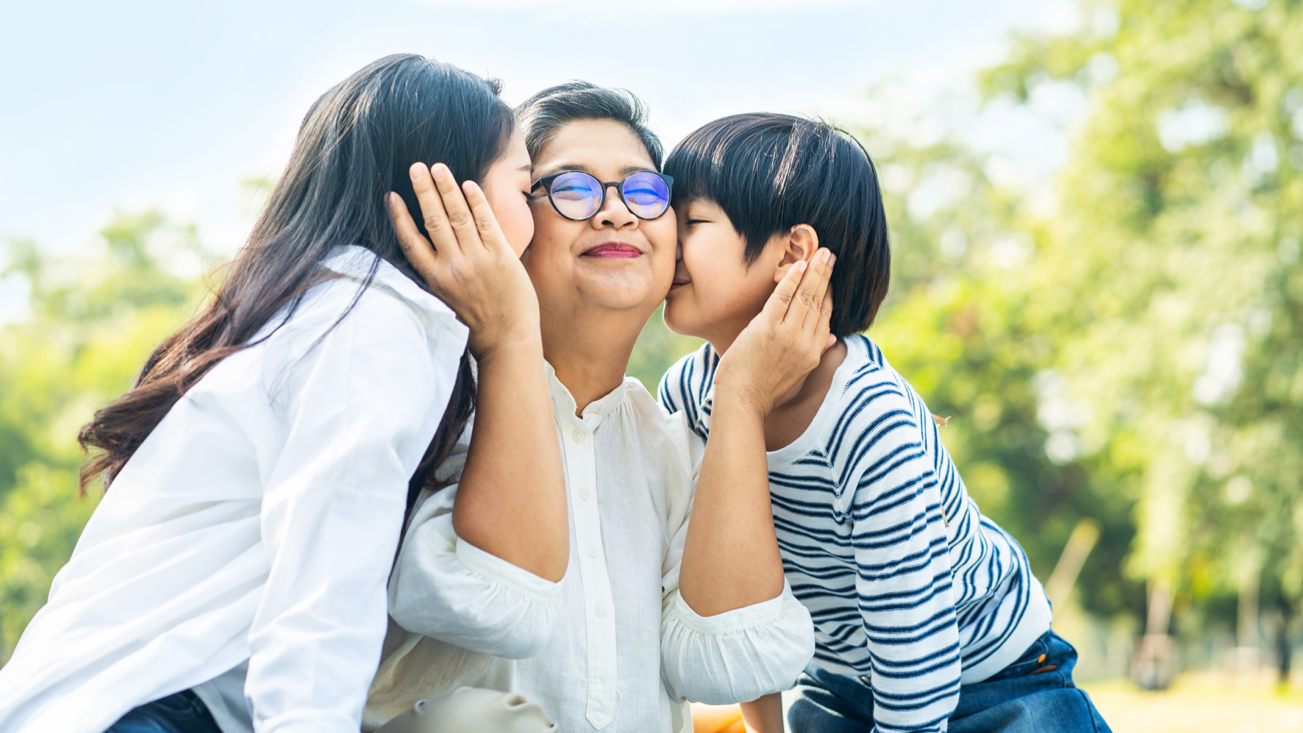 grandmother with grandchildren
