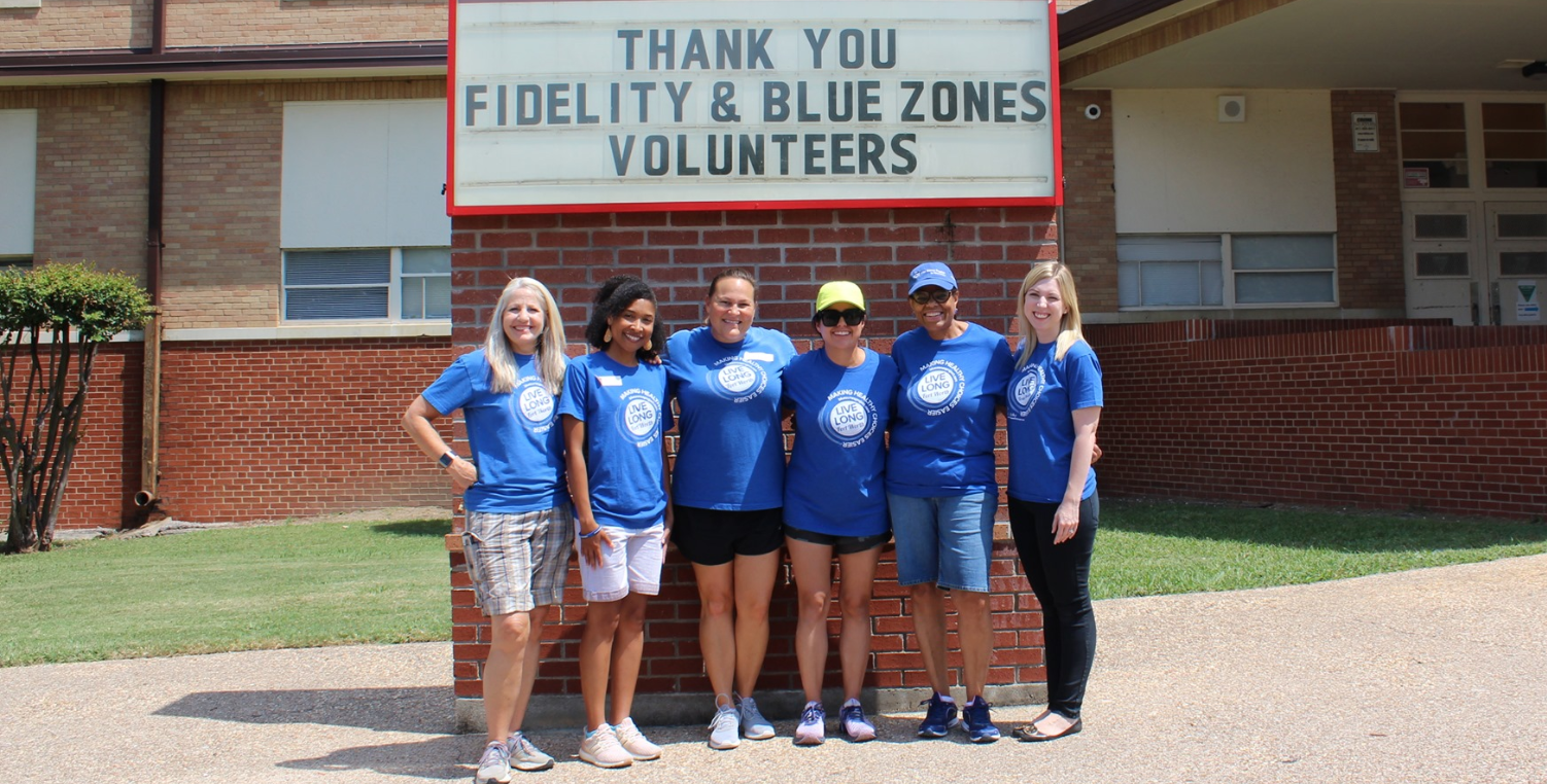 Blue Zones Project Fort Worth Volunteers at middle school