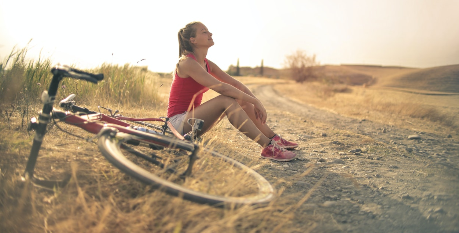 woman with bike