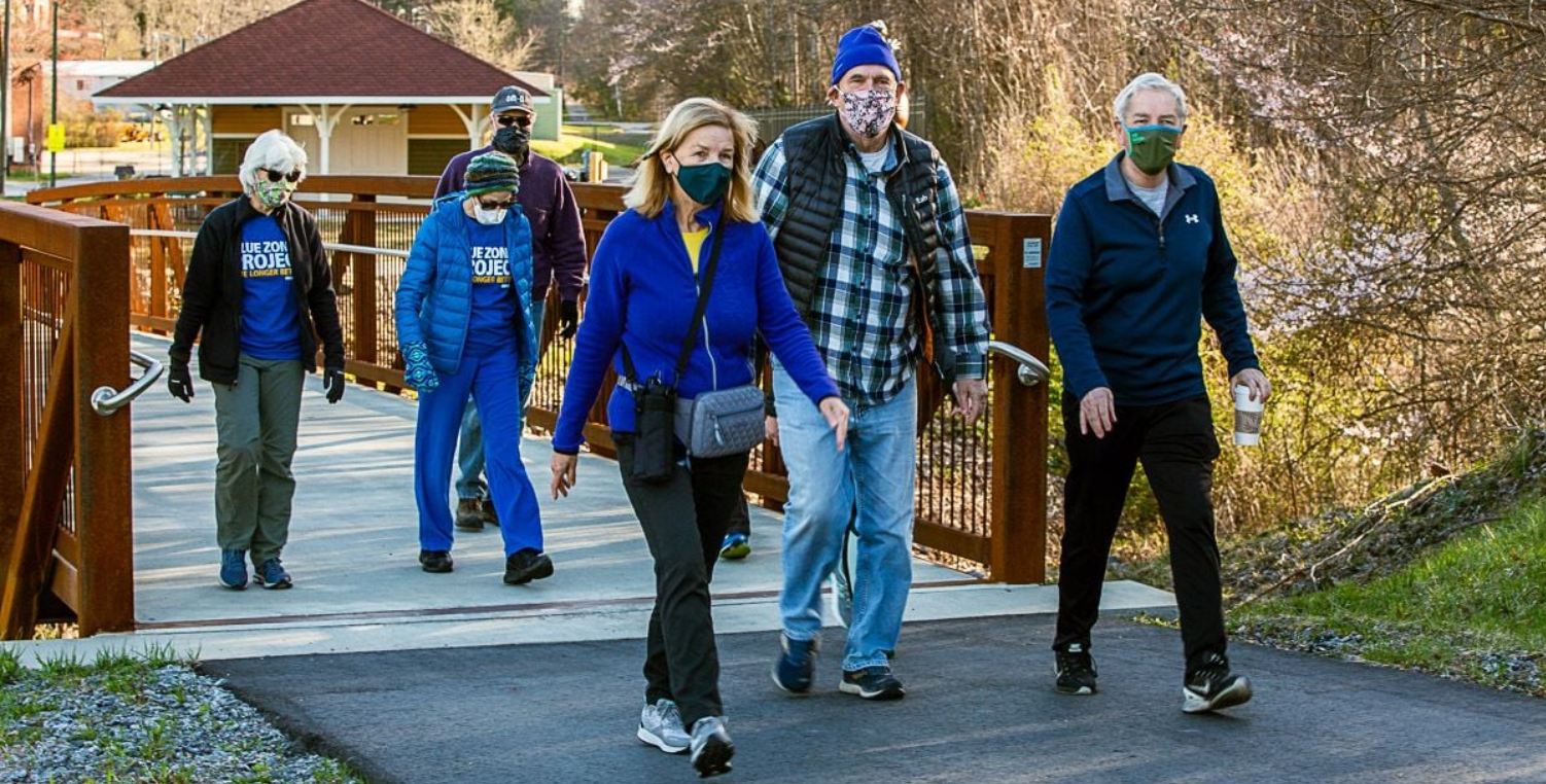 Brevard, NC Blue Zones Project Walking moai group
