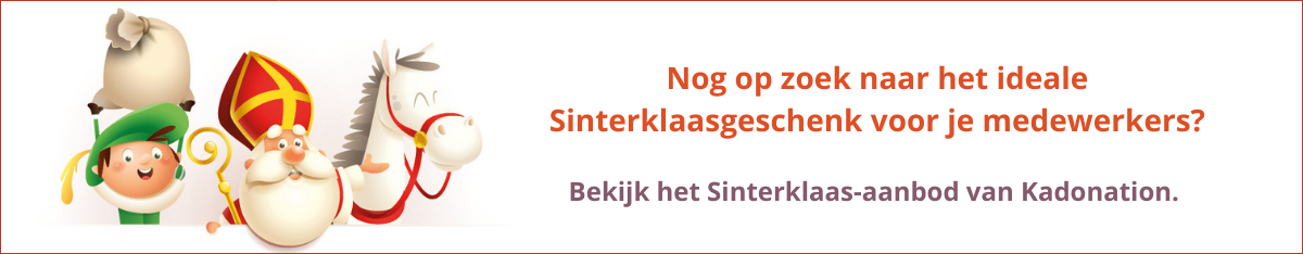 Nog op zoek naar het ideale Sinterklaasgeschenk voor je medewerkers Bekijk het Sinterklaas-aanbod van Kadonation. (2)