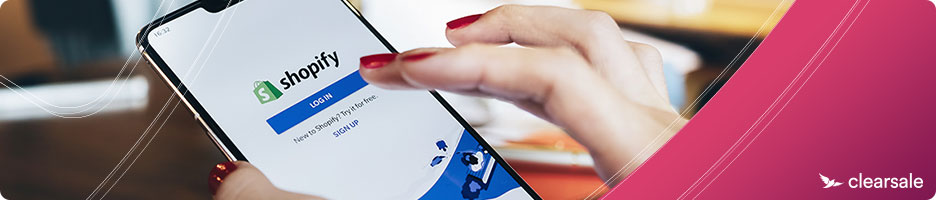shopify loggin screan on smartphone