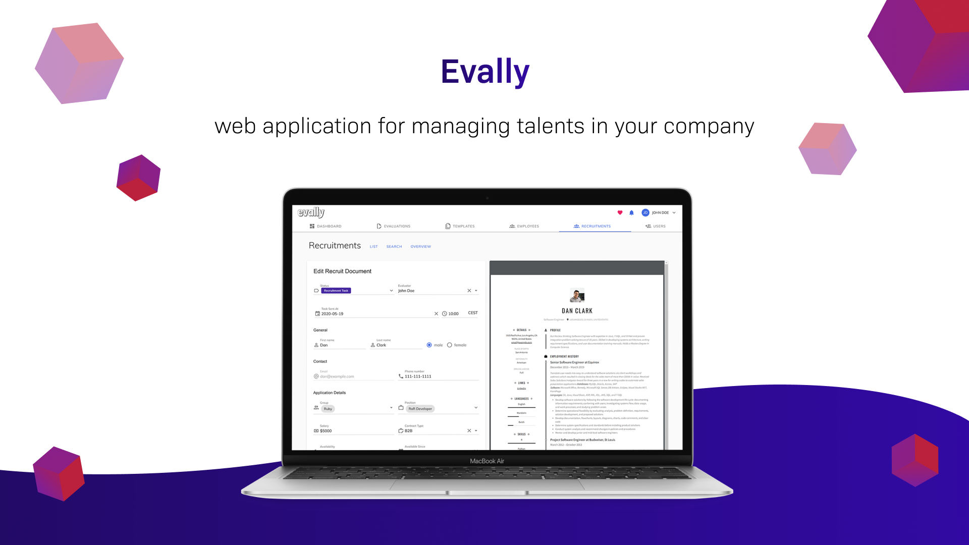 Railwaymen application project - Evally