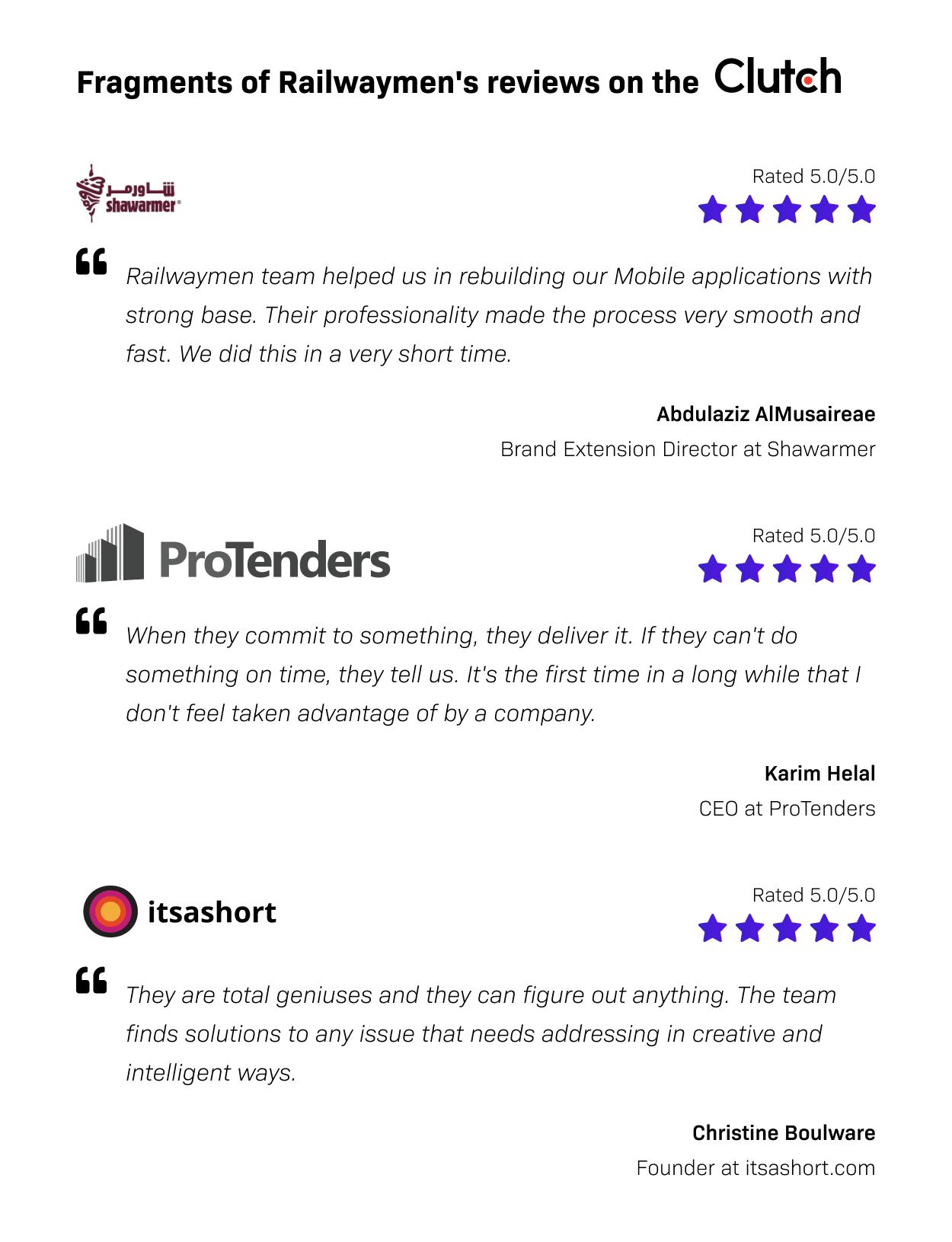 Opinions about our services - mobile & web development