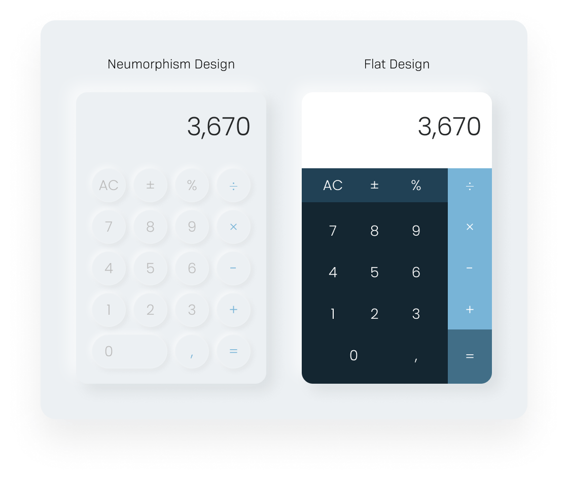 Graphic design trends - 2021 - Neumorphism in UI design