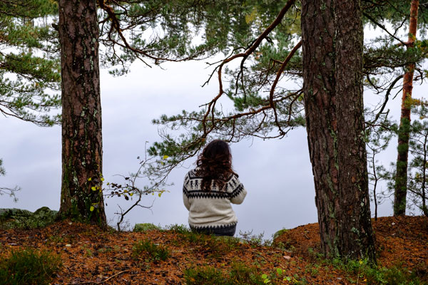 mindful-woman-in-forest