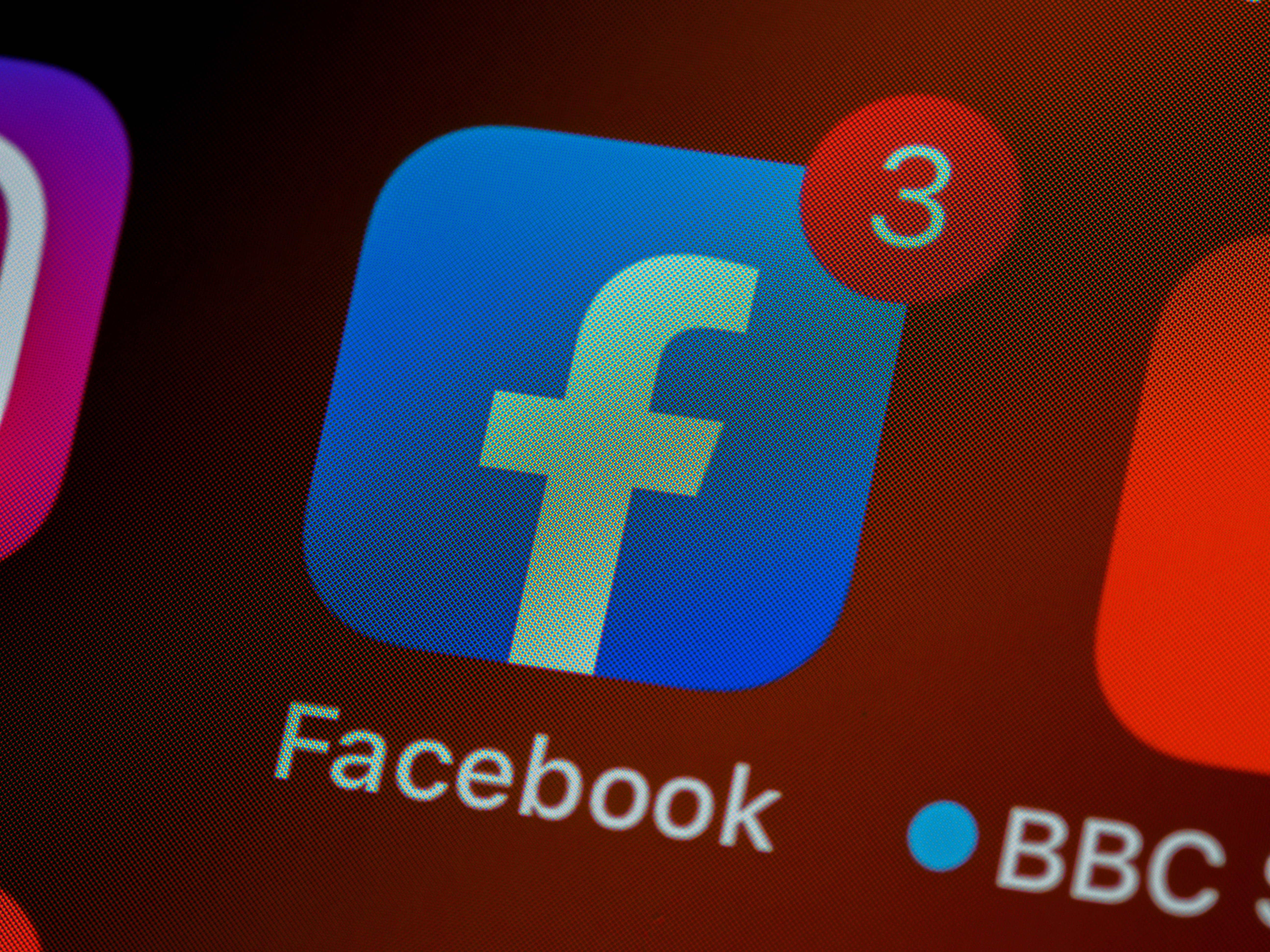 Facebook app image on iPhone