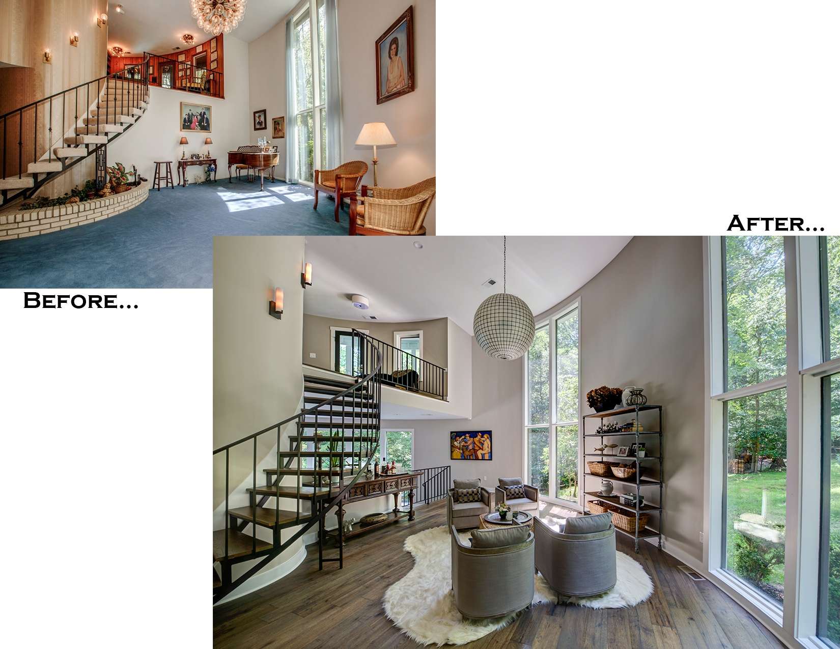 Hawkins Living Room Before and After
