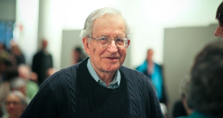 Noam Chomsky walking
