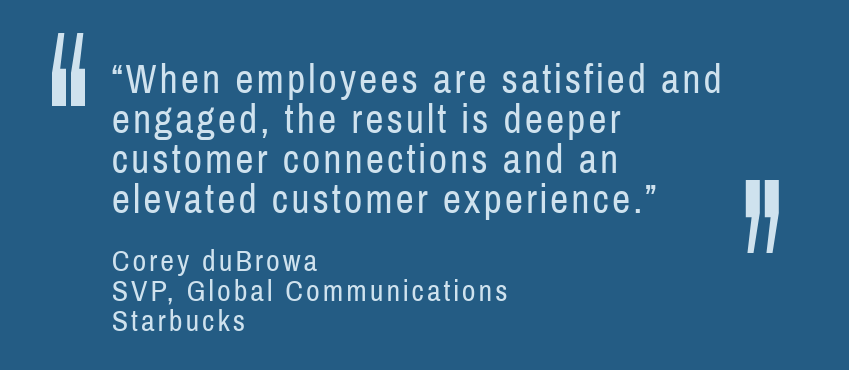 Engaged and Satisfied Employees Lead to Better Customer Experiences quote
