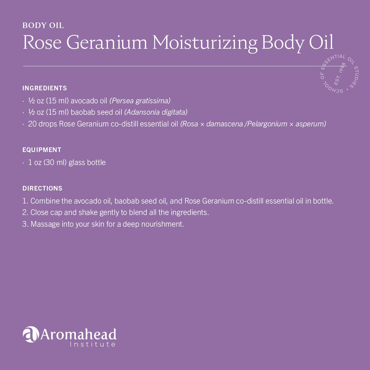 Rose Geranium Moisturizing Body Oil