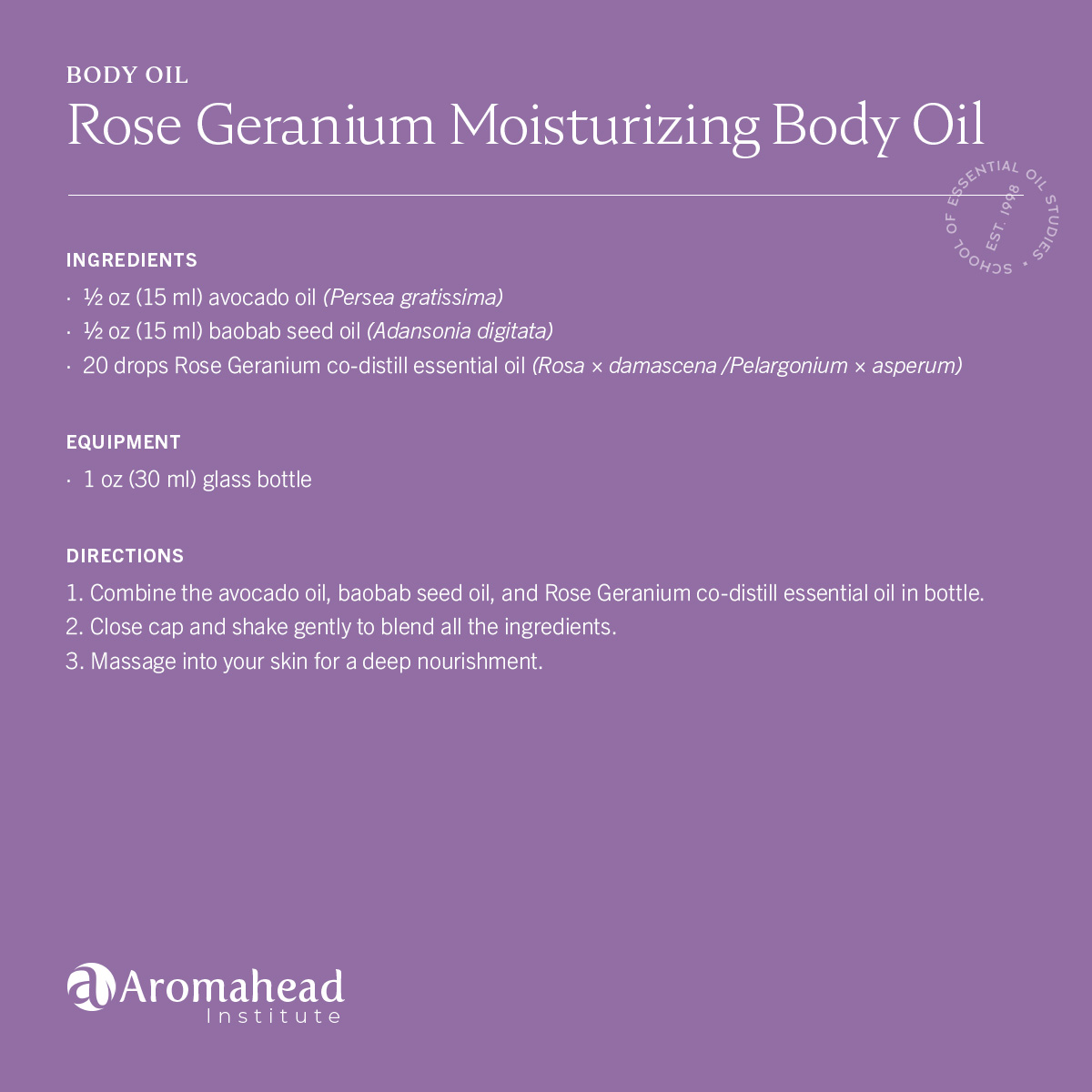 Rose Geranium Moisturizing Body Oil