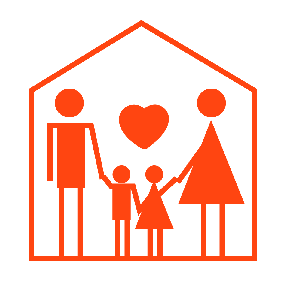 Household type- Couples with children Orange-Block-
