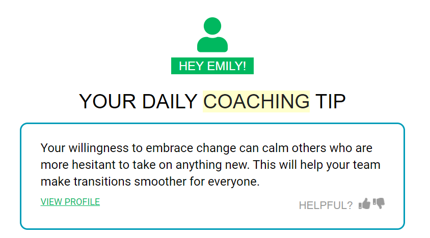 (Image: Screenshot of Emily Fisk's Daily Coaching Tip From Cloverleaf)