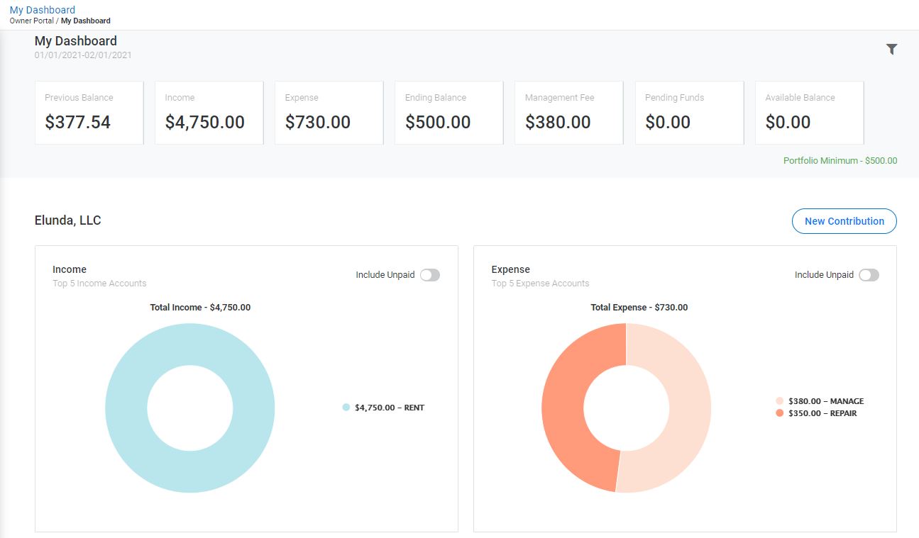 owner portal dashboard