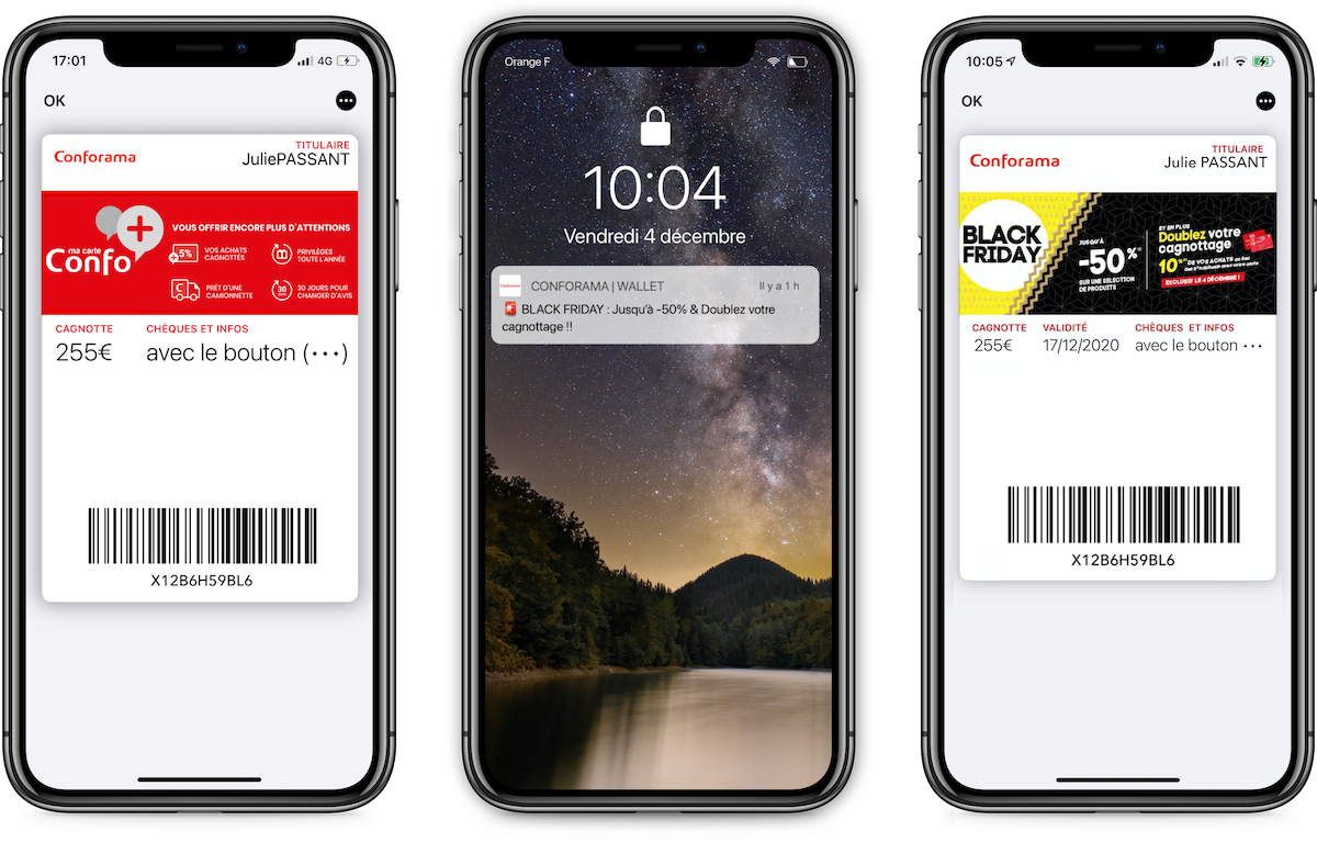 Conforama relaie ses offres via le mobile wallet (iOS)